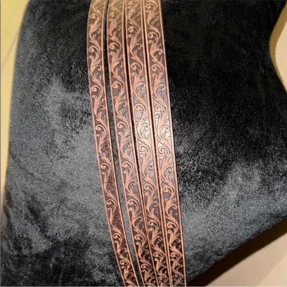Brown Embellished Belt with Silver Accents - Picture 4 of 8
